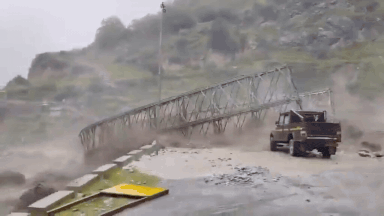 Uttarakhand flash flood washes away Bailey bridge in Chamoli; BRO vehicle and driver reported missing